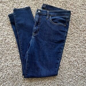 J Crew 9" High Rise Skinny‎ Blue Jeans Dark Wash High Waist Women's Sz 32 x 26